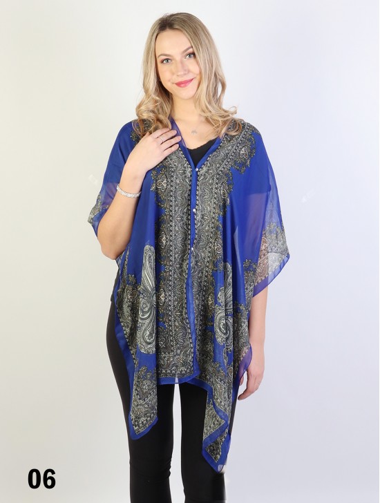 Reversible Pearl Chiffon Top with Filigrees